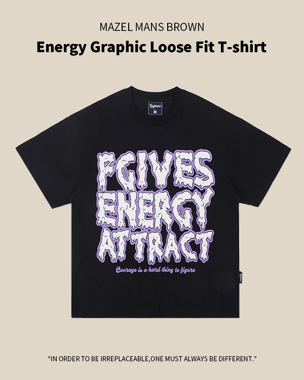 에너지 그래픽 루즈 핏 티셔츠
